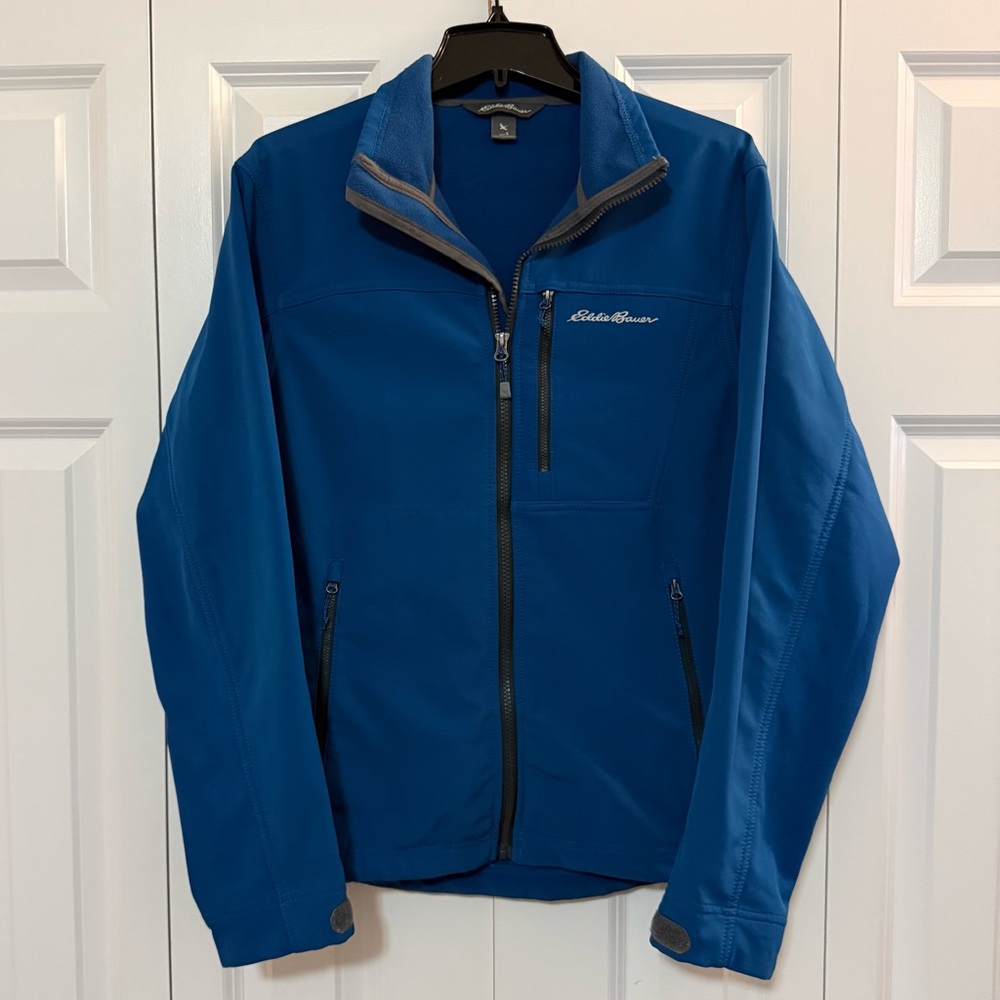 Eddie Bauer Men’s Lightweight Performance Jacket Blue Full Zip Athletic Outdoor